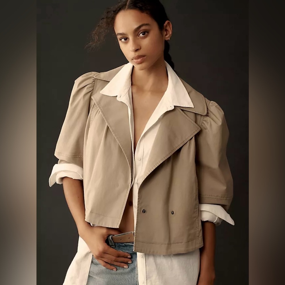 Anthropologie Cropped Swing Babydoll Swing Jacket Size Small - Picture 3 of 4